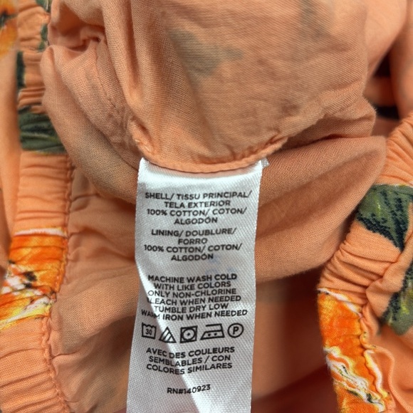 Ann Taylor LOFT Orange Fruit Harvest Criss Cross Back Cropped Top Small - Picture 8 of 10